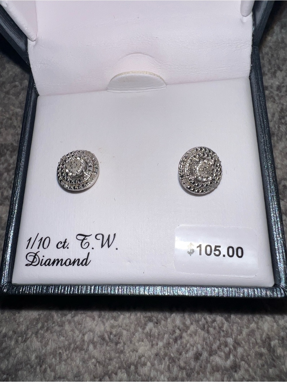 Sterling Silver 1/10 ct. tw Genuine Diamond Stud Earrings - NEW IN BOX